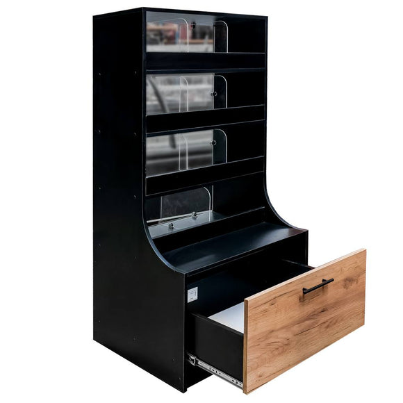 Vitrina comerciala pentru prajituri si bomboane H-162 cm L-80 cm G-60 cm negru