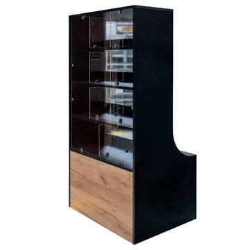 Vitrina comerciala pentru prajituri si bomboane H-162 cm L-80 cm G-60 cm negru