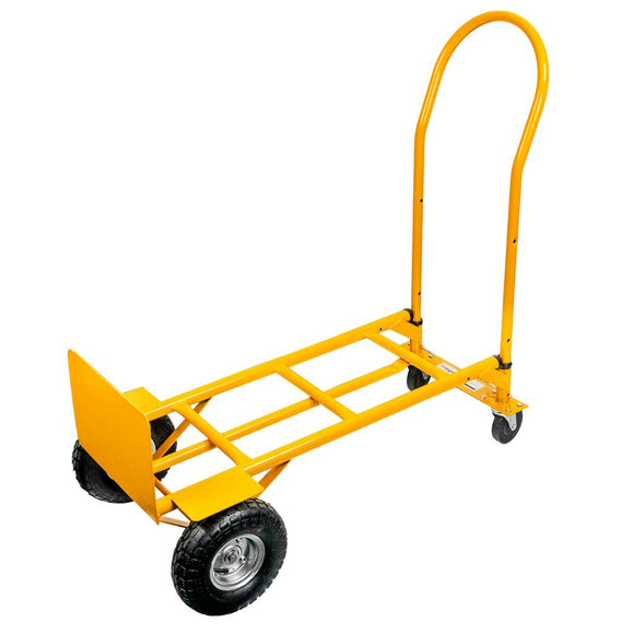 Carucior transport pliabil 2in1 de magazie tip roaba 250kg galben