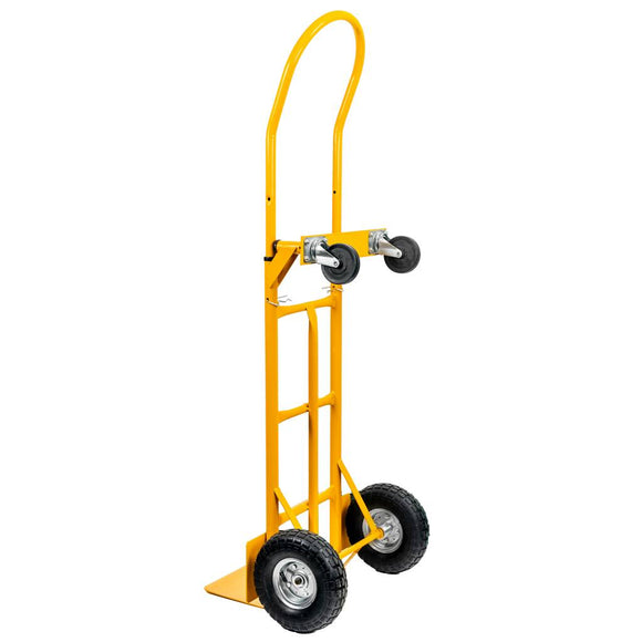 Carucior transport pliabil 2in1 de magazie tip roaba 250kg galben