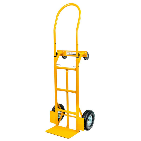 Carucior transport pliabil 2in1 de magazie tip roaba 250kg galben