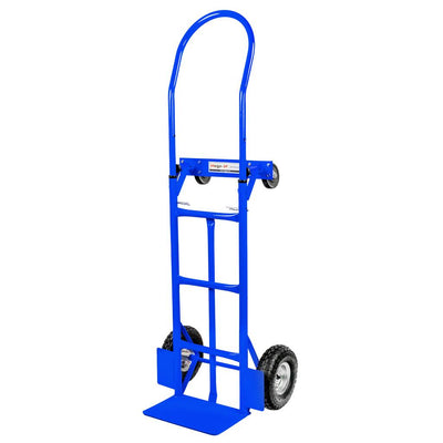 Carucior transport pliabil 2in1 depozit tip roaba 250kg albastru