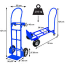 Carucior transport pliabil 2in1 depozit tip roaba 250kg albastru-2