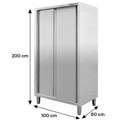 Dulap depozitare inox, 2 usi culisante ,100x60x200 cm - 0