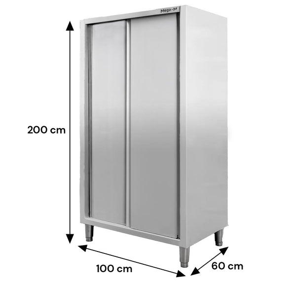 Dulap depozitare inox, 2 usi culisante ,100x60x200 cm