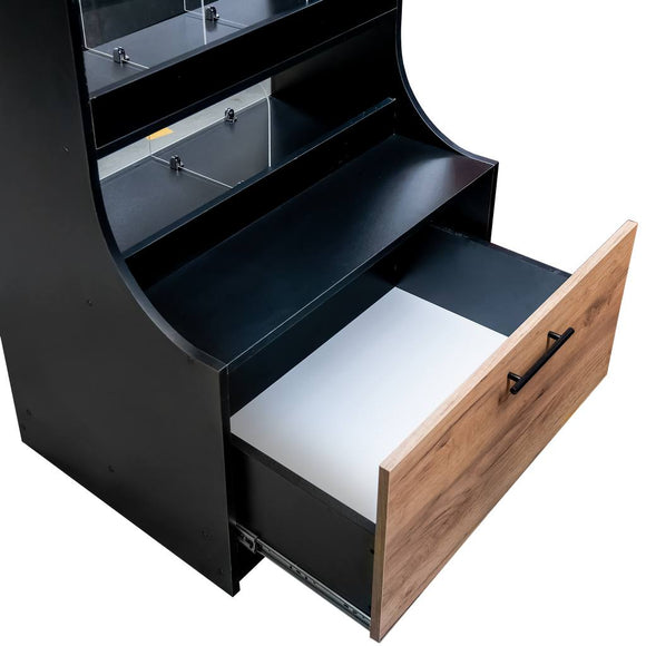 Vitrina comerciala pentru prajituri si bomboane H-162 cm L-80 cm G-60 cm negru