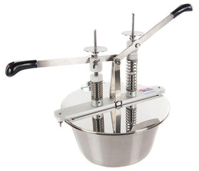 Aparat manual de injectat creme patiserie cu 2 pistoane, dozaj max 10 gr. capacitate 5 Lt.