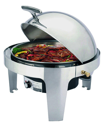 Chafing dish electric rotund cu roll top