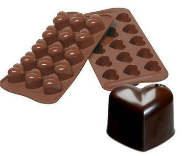 Forma silicon pentru praline ciocolata, model inima,Monamour 15 X 10 ml 30 x 22 H 25 mm