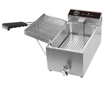 Friteuza electrica 15L, pentru gogosi peste cu picurator ulei, 3kW, 230 V Friteuza electrica din inox de