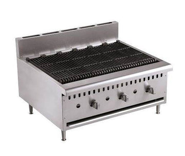 Gratar grill, roca vulcanica, alim. gaz, 27 kW, 3 arzatoare, grilaj fonta, 80x90 cm