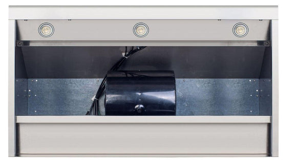 Hota de perete profesionala, cu motor, lumina si regulator turatie cu 4 viteze, functie auto, 120x63xH45 cm