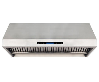 Hota de perete profesionala, cu motor, lumina si regulator turatie cu 4 viteze, functie auto, 120x63xH45 cm