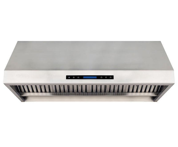 Hota de perete profesionala, cu motor, lumina si regulator turatie cu 4 viteze, functie auto, 120x63xH45 cm