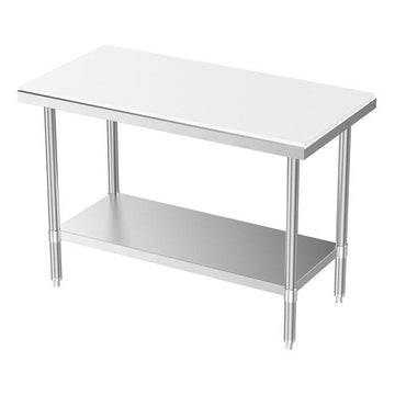 Masa prelucrare carne peste cu blat polietilena 700 x 700 x H850 mm, cu polita Masa metalica cu picioare si