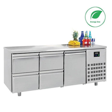 Masa refrigerare inox cu 1 usa 4 sertare ENERGY Line, Temp. -28 C