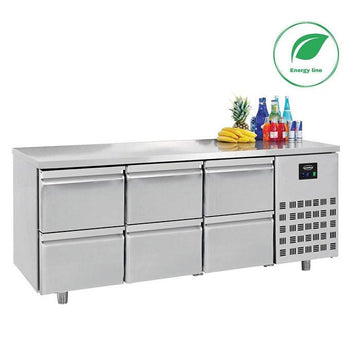 Masa refrigerare inox cu 6 sertare ENERGY Line, Temp. -28 C