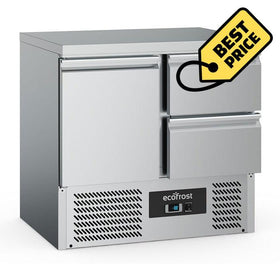 Masa refrigerata inox cu 1 usa si 2 sertare, temp. 2 8 C, agregat inferior