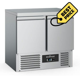 Masa refrigerata inox cu 2 usi, temp. 2 8 C, agregat inferior