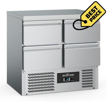 Masa refrigerata inox cu 4 sertare, Temp. 2 8 C, agregar inferior