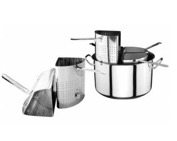 Oala inox pentru fiert paste, 20 L, Ø35 cm cu 4 cosuri inox 14