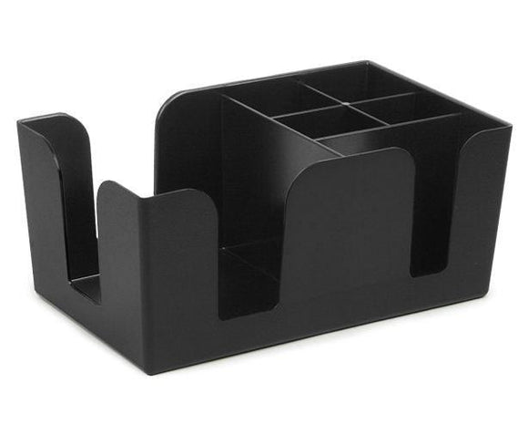 Organizator bar, bar caddy, 6 locasuri, plastic negru, 24x15xH11 cm Caddyul pentru bar este un
