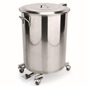 Pubela inox 65 L, cu 4 roti, deschidere capac cu pedala