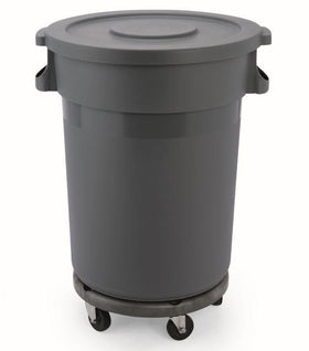Pubela plastic 120 L cu capac, baza cu roti