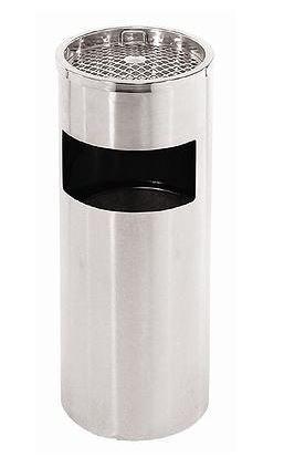 Pubela cu scrumiera Inox Diametru 25 cm Inaltime 61