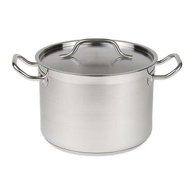 Semi oala inox cu capac 16 L, Ø32 H 20 cm, fund capsat triplu stratificat Semi oala din inox cu