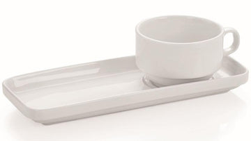 Set 6 farfurii dreptunghiulare pt. servit, 23,5 x 9,5 x 2,5 cm, portelan