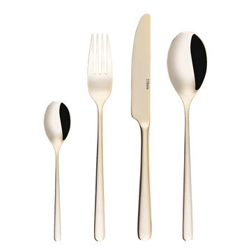 Tacamuri gama Salamanca Champagne, grosime 3,5 mm, finisaj auriu lucios, inox 1810 monobloc