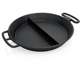Tigaie gigant divizata, fonta diam. Ø80 cm, H12cm, 46 kg, cu 2 manere