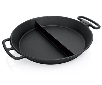 Tigaie gigant divizata, fonta diam. Ø80 cm, H12cm, 46 kg, cu 2 manere