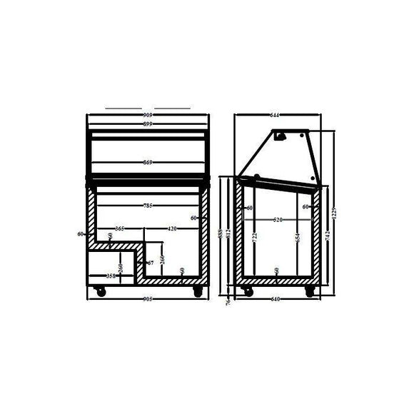 Vitrina inghetata 6x5 Lt. 90 cm, 231 Lt.