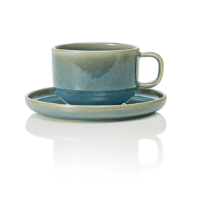 Ceasca si farfurioara, 0,275 ltr., set de 6 bucati, seria One, culoare Myrtle Green - eurogastro.ro