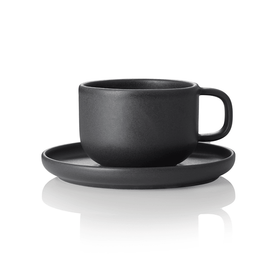 Ceasca si farfurioara, 0,275 ltr., set de 6 bucati, seria One, culoare negru Midnight - eurogastro.ro