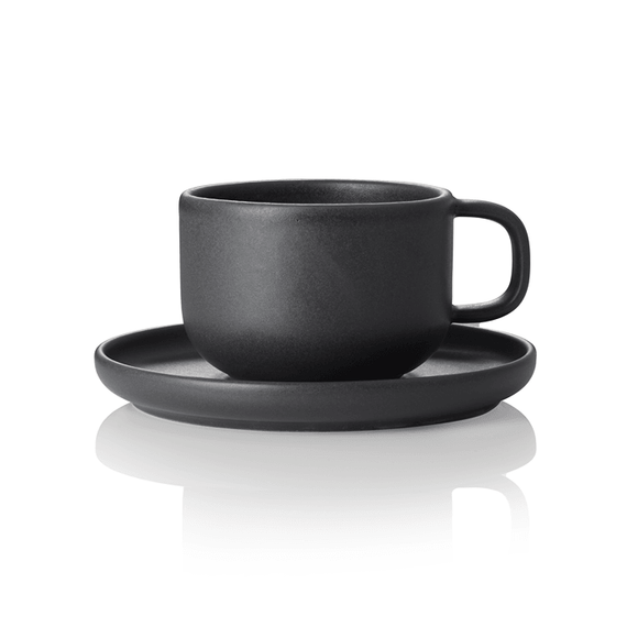 Ceasca si farfurioara, 0,275 ltr., set de 6 bucati, seria One, culoare negru Midnight - eurogastro.ro