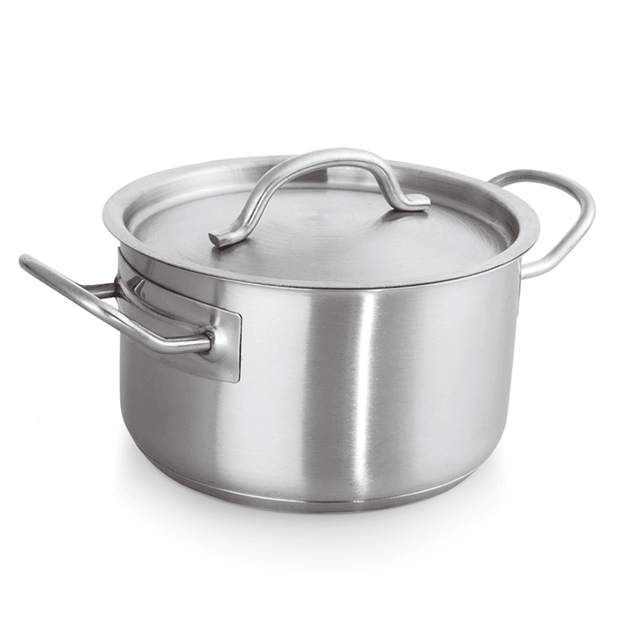 Cratita inox cu fund stratificat cu capac, 2 L, Ø 16, H 9.5 cm - eurogastro.ro