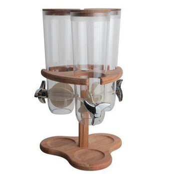 Distribuitor cereale 3 x1,5L, lemn, policarbonat