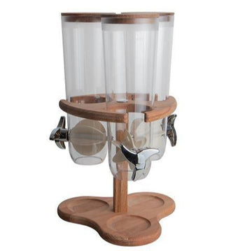 Distribuitor cereale 3 x1,5L, lemn, policarbonat