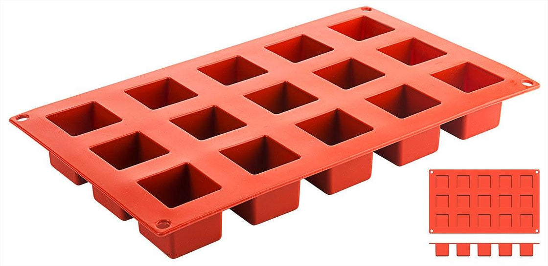 Forma silicon 30 x 17,5 cm ,15 cuburi,3.5 X 3.5 X H3.5 cm - eurogastro.ro