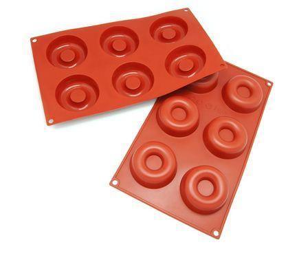 Forma silicon 30 x 17,5 cm, 6 savarine 7,2 x h 2,3 cm, 6 x 62 ml - eurogastro.ro