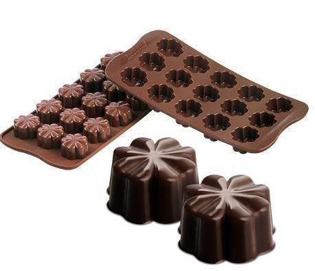 Forma silicon pentru praline cicolata, model floare, 15 x 9 ml, Ø 30 / H 16 mm - eurogastro.ro