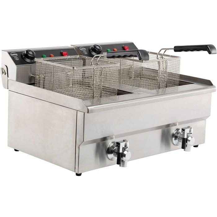 Friteuza electrica de banc 2X10 L, 2x5 kW, 400V - eurogastro.ro