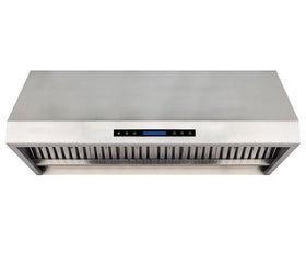 Hota de perete profesionala, cu motor, lumina si regulator turatie, 120x63xH45 cm - eurogastro.ro