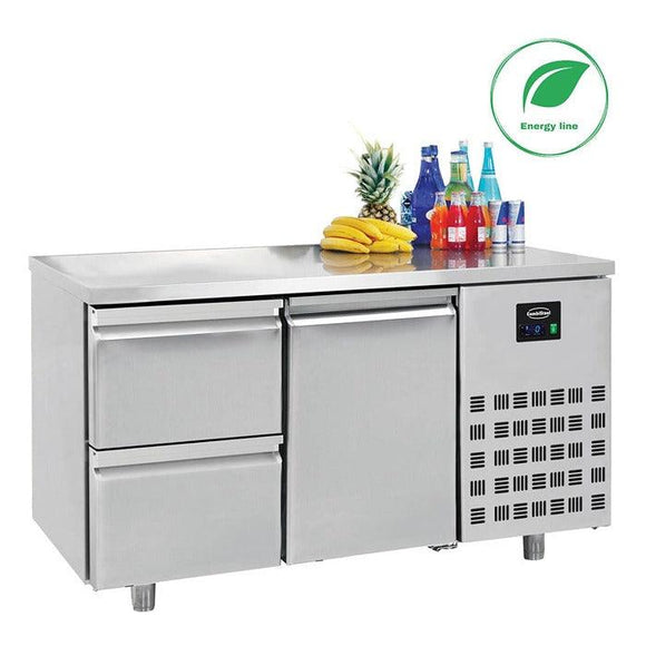 Masa refrigerare inox cu 1 usa 2 sertare ENERGY Line, Temp. -2/+8 °C - eurogastro.ro