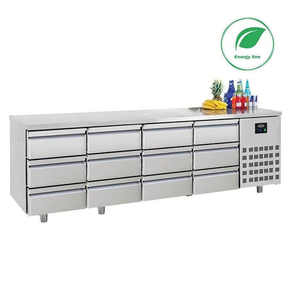 Masa refrigerare inox cu 12 sertare ENERGY Line, Temp. -2/+8 °C - eurogastro.ro