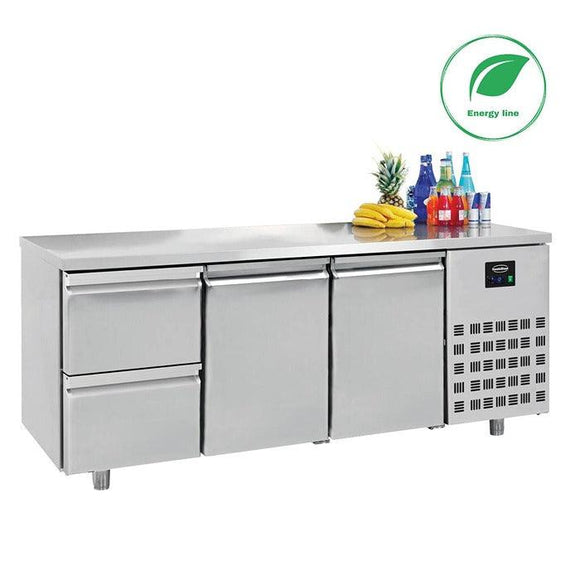 Masa refrigerare inox cu 2 usi 2 sertare ENERGY Line, Temp. -2/+8 °C - eurogastro.ro