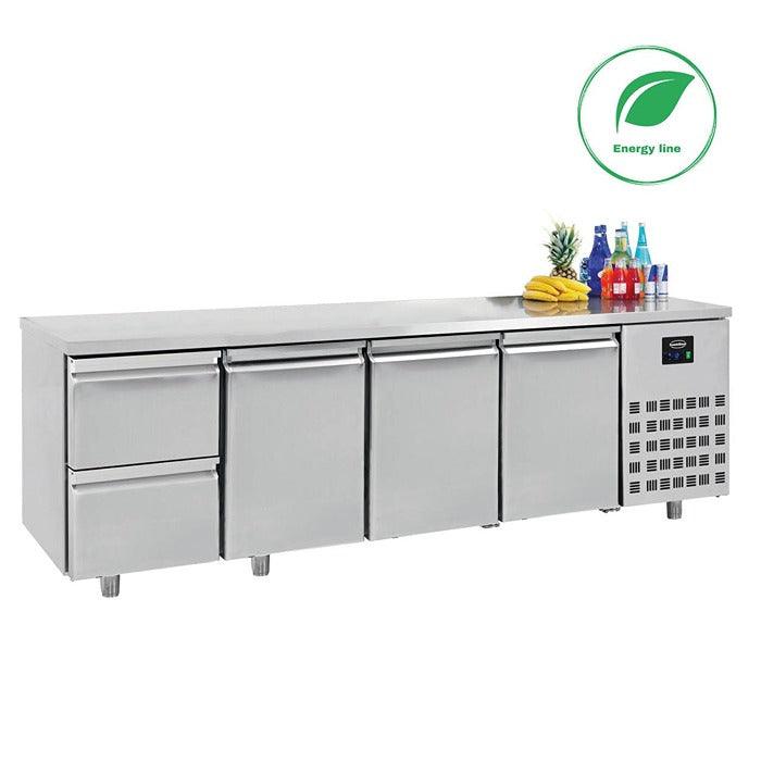 Masa refrigerare inox cu 3 usi 2 sertare ENERGY Line, Temp. -2/+8 °C - eurogastro.ro